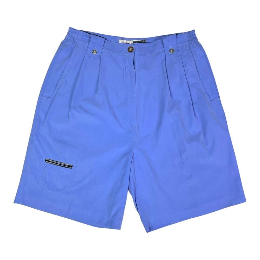 Jamie Sadock Size 10 Bluish-Purple Pleat-Front High Waist Golf Shorts